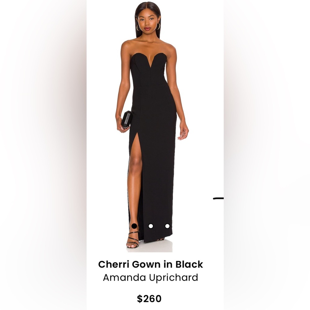 Amanda Uprichard Cherri Gown Dress Black Size Small WT